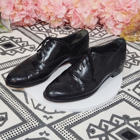 VITO RUFOLO Black Leather Wing Tip Oxfords Mens Size 8.5 M Italy main image 9